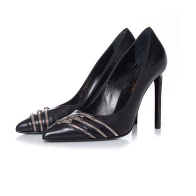 Saint Laurent Black leather zipper pumps
