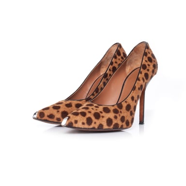 Givenchy Leopard print pony skin pumps.