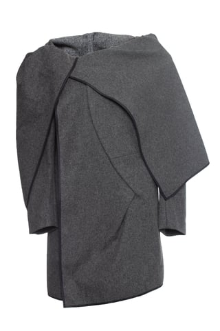 Comme des Garçons gray wool asymmetric coat