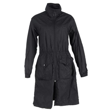 Louis Vuitton Textured Long Jacket in Black Nylon