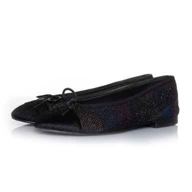 Chanel ponyskin and lurex ballerina
