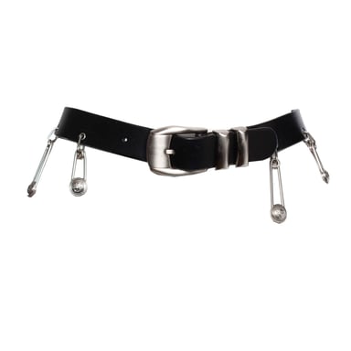Gianni versace belt with silver safety pins
