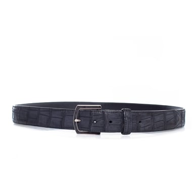 Loro Piana Alligator belt in blue leather