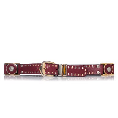 Gianni Versace Leather studded medusa belt