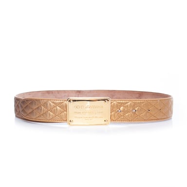 Dolce & Gabbana Gold leather quilted belt