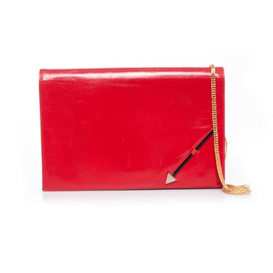 Valentino Vintage red high shine leather shoulder bag