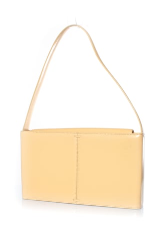 DKNY leather shoulder bag in soft yellow