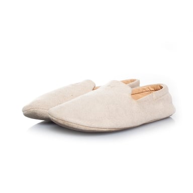 Hermes Home canvas slippers in beige