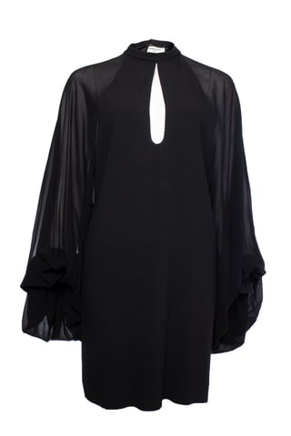 Svart klänning från Saint Laurent med puffärmar