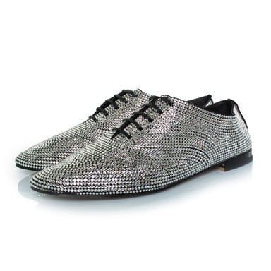 Saint Laurent Lace up rhinestone derby