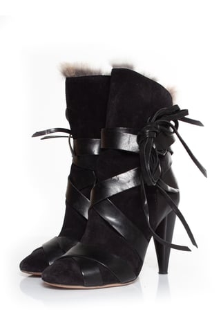 Isabel Marant Neta rabbit fur ankle booties
