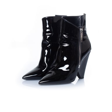 Saint Laurent Black patent leather niki boots