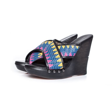Diane von Furstenberg Ethnic platform wedges.