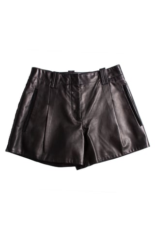 Barbara Bui black leather shorts
