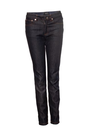 APC blue jeans with orange stitching