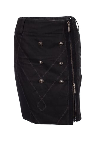 Christian Dior quilted stitched zip skirt