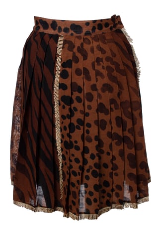 Gianni Versace Couture Leopard printed and pleated skirt