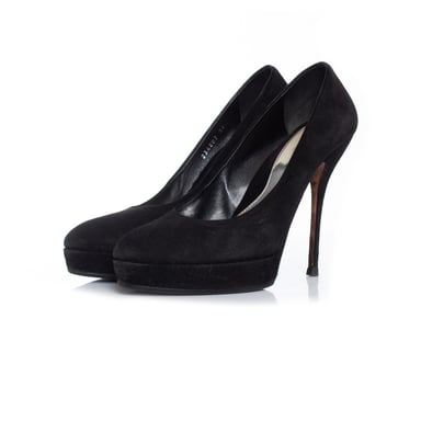 Gucci Black suede platform pumps