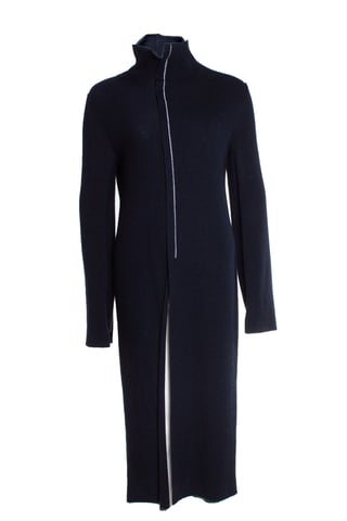 JIL SANDER wool turtle neck dress in blue