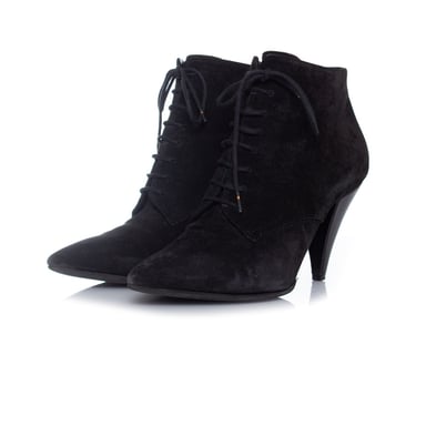 Saint Laurent Suede lace up ankle boots