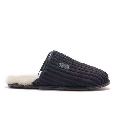 Mens Closed Mule Cord Black Mules