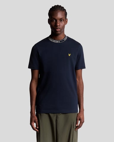 Kraag Logo Geribbelde T-shirt