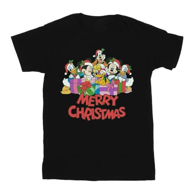 Disney Mens Mickey Mouse And Friends Christmas T-Shirt (Black)