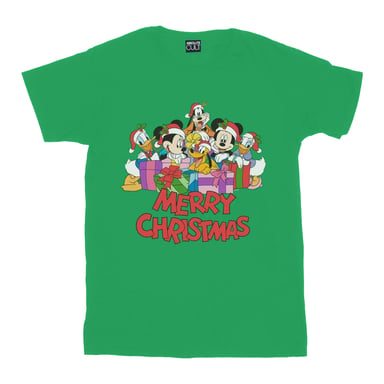 Disney Mens Mickey Mouse And Friends Christmas T-Shirt (Irish Green)