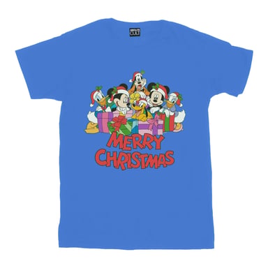 Disney Mens Mickey Mouse And Friends Christmas T-Shirt (Royal Blue)