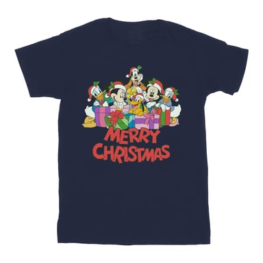 Disney Mens Mickey Mouse And Friends Christmas T-Shirt (Navy Blue)
