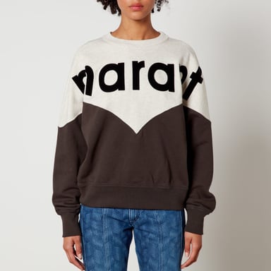 Women's Isabel Marant Etoile Houston Bi Colour Logo Sweatshirt in Brown/White