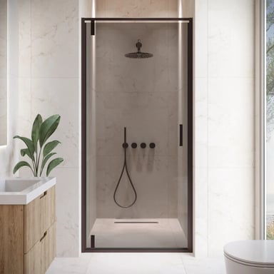Badplaats Douchedeur seattle 100 x 190 cm zwart douchewand 6 mm