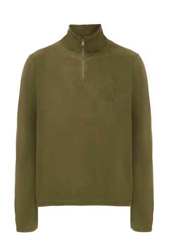 Schmuddelwedda Fleece trui Heren kaki