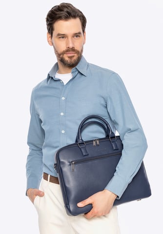Wittchen Heren 16" Laptoptas, Imitatieleer, Marineblauw, Eco-leer