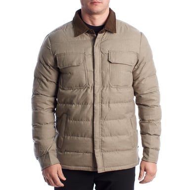 Men's Padded Jacket with Shirt Collar 66559