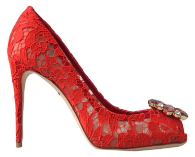 Lace Peeptoe Pumps High Heel