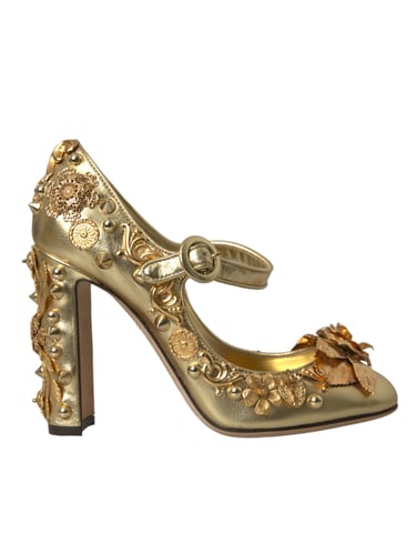 Guld Mary Jane Pumps Högklackad Stil