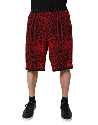 Leopardmönstrade avslappnade shorts