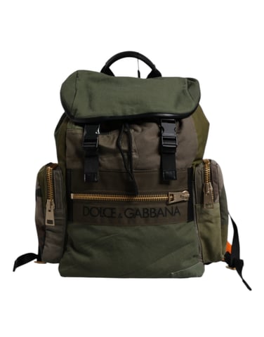 Military Green Patchwork Travel Backpack Bag