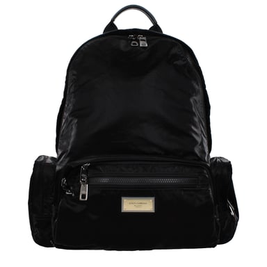 Svart Nylon Ryggsäck