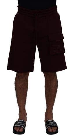 Fleecebyxor Burgunderröda Cargo Shorts