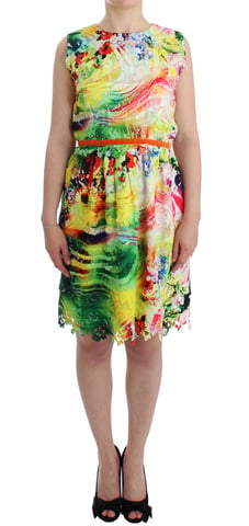 Floral Lasercut Silk Dress