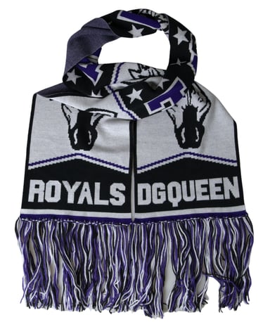 Flerfärgad ull DG Queen Wrap franssjal