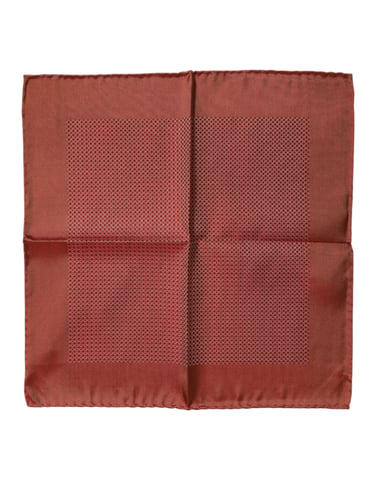 Orange Silk Square Men Foulard Scarf