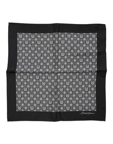 Svartvit mönstrad fyrkantig foulardscarf