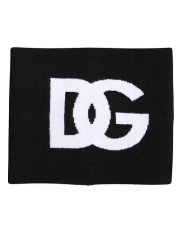 Svart Vitt Logotryck Stickad Halsvärmare Scarf