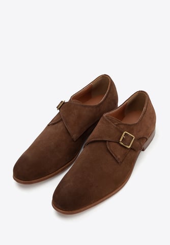 Wittchen Men's Monk Shoes in Dark Brown Suede Leather