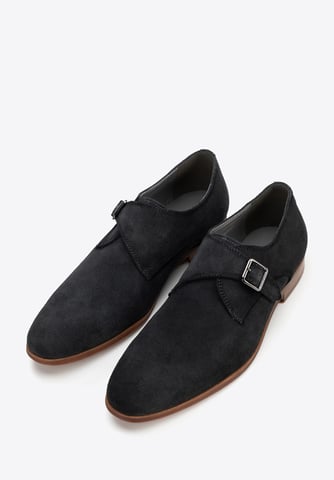 Wittchen Men's Monk Shoes in Dark Gray Suede Leather