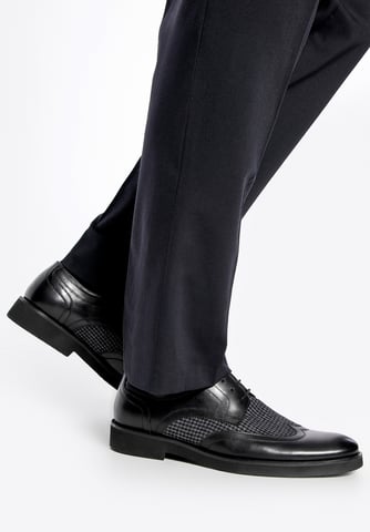 Wittchen Men's Derby Shoes in Black Leather with Textile Inserts