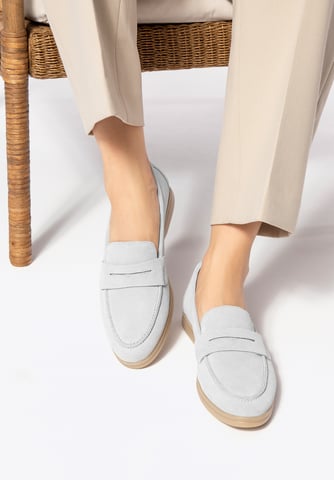 Wittchen Women's Classic Light Gray Suede Leather Moccasins